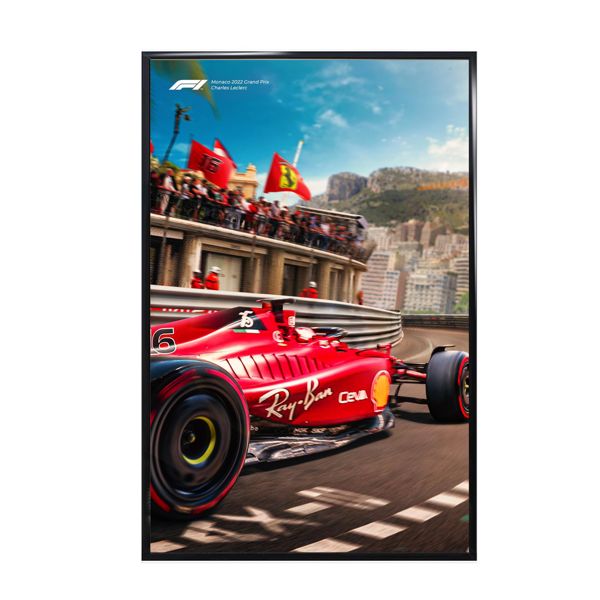 F1 Charles Leclerc - Monaco 2022 Grand Prix Ferrari Poster