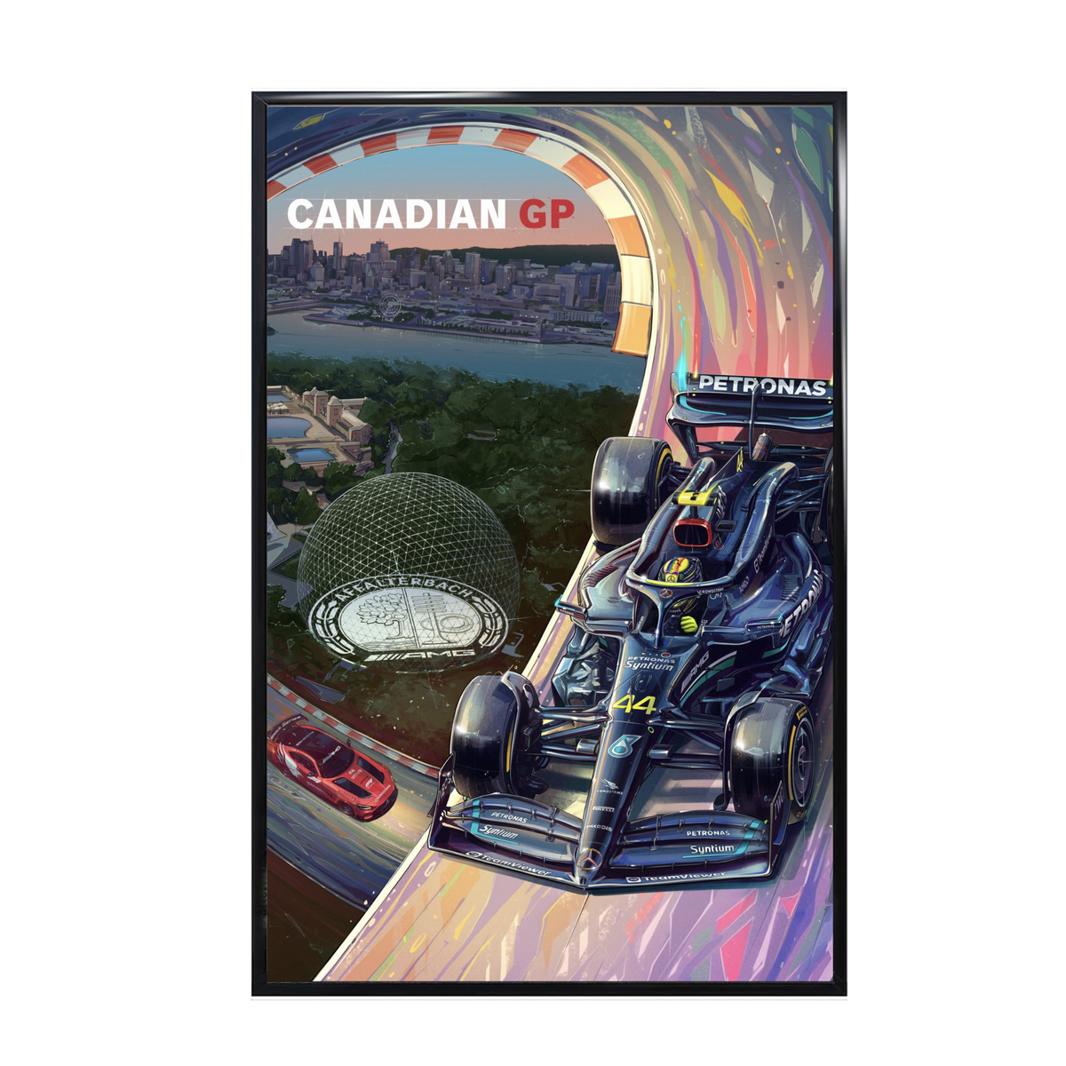 F1 Hamilton #44 Mercedes - Canadian GP Illustrated Art Poster