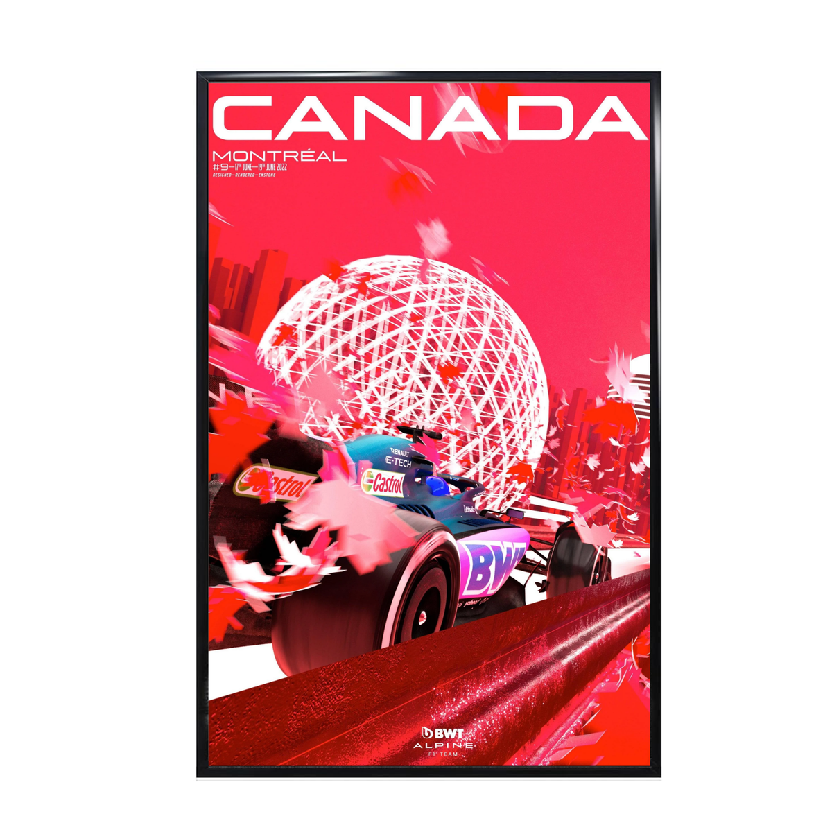 F1 Alpine BWT Canada GP Poster - Montréal Red Edition