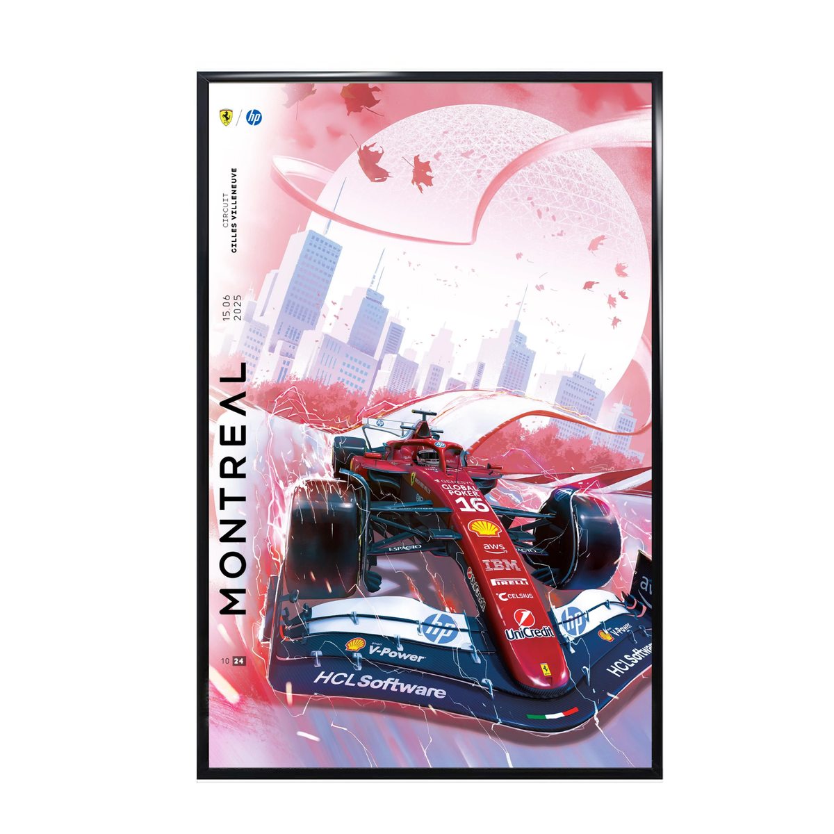 F1 Ferrari #16 - Montreal 2025 Circuit Gilles Villeneuve Poster