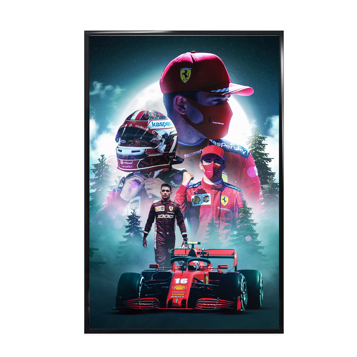 F1 Charles Leclerc - Ferrari #16 Multi-Era Legacy Collage Poster