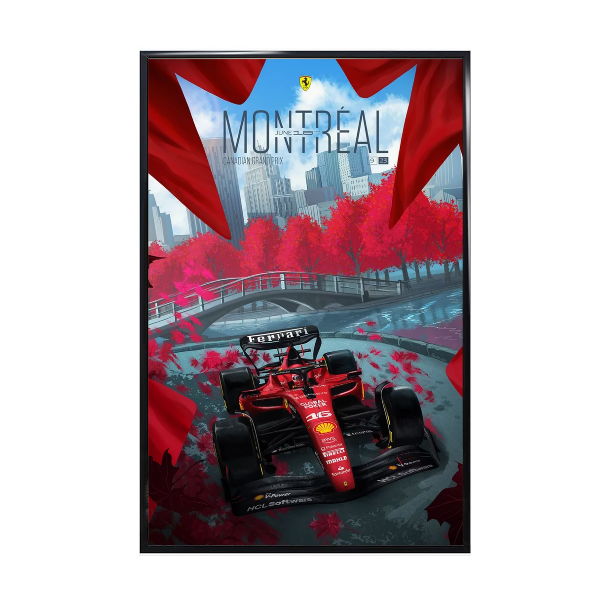 F1 Ferrari #16 Leclerc - Montreal Canadian GP Art Poster