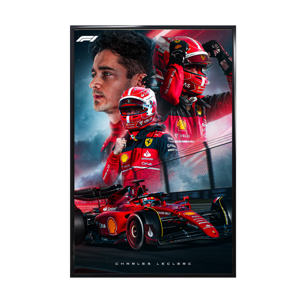 F1 Charles Leclerc - Ferrari Portrait Collage Poster